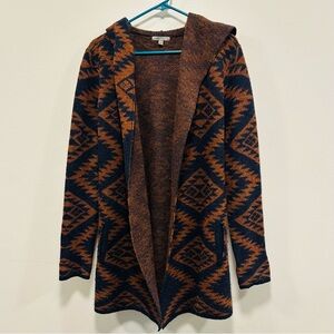 Toad&Co merino wool Hooded Aztec Knit Cardigan size medium!